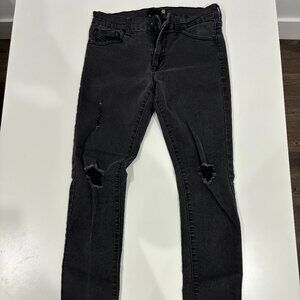 Guess Men's Black Ripped Skinny Jeans | Size 30x30